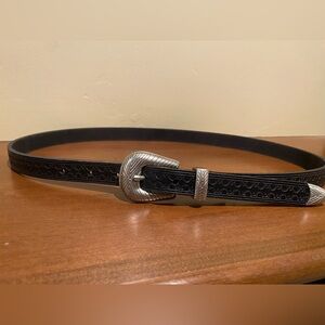 Lucky Brand Womens Skinny Tooled Western Belt in Black Sz Medium